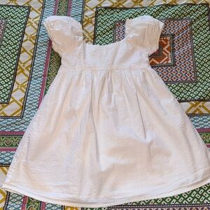 Janie and Jack white seer sucker dress. Size 4